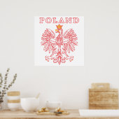 Polen met rode Poolse adelaar Poster (Keuken)
