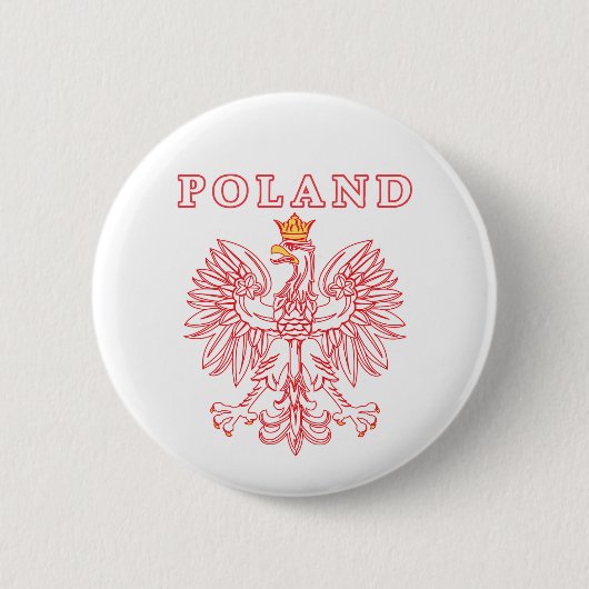 Polen met rode Poolse adelaar Ronde Button 5,7 Cm (Voorkant)