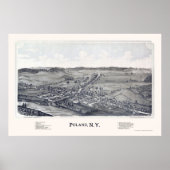 Polen, NY Panoramic Map - 1890 Poster (Voorkant)