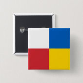 Polen Oekraïne Vierkante Button 5,1 Cm (Voorkant /achterkant)