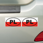 Polen PL Europees ovaal Bumpersticker (Op auto)