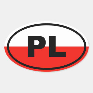 Polen PL Europees Ovale Sticker