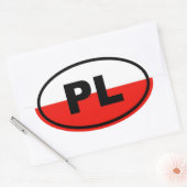 Polen PL Europees Ovale Sticker (Envelop)