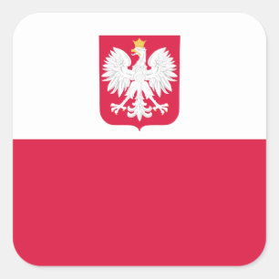 Polen/Polen/Poolse vlag Vierkante Sticker