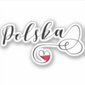 Polen Polska Hart Vlag Sticker (Voorkant)