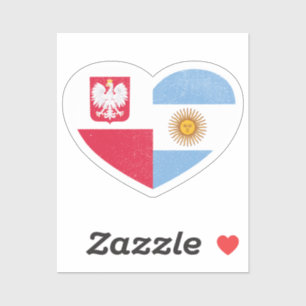 Polen Pools Argentinië Argentijns Hart Liefde Vlag Sticker