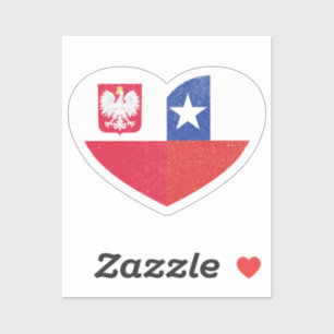 Polen Pools Chili Chileens hart liefde vlag Sticker