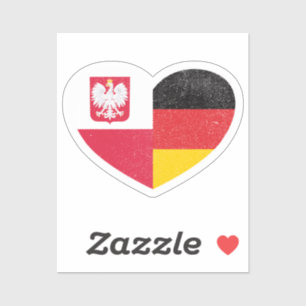 Polen Pools Duitsland Duitse Hart Liefde Vlag Sticker