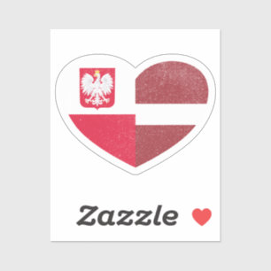 Polen Pools Letland Letse hart liefde vlag Sticker