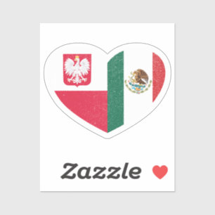 Polen Pools Mexico Mexicaanse hart liefde vlag Sticker