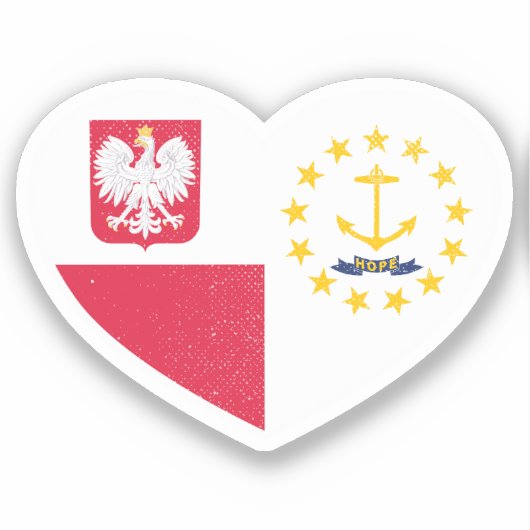 Polen Pools Rhode Island Rhode Islander Heart Lo Sticker (Voorkant)