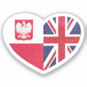Polen Pools Verenigd Koninkrijk Britse Heart Love Sticker (Voorkant)
