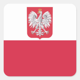 Polen Poolse Eagle Crest Vierkante Sticker