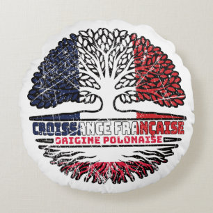 Polen Poolse Franse vlag - boomkorren Rond Kussen