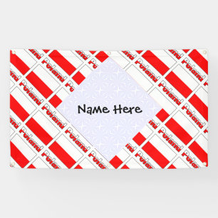 Polen Poolse vlag betegelde zwarte personalisatie Spandoek