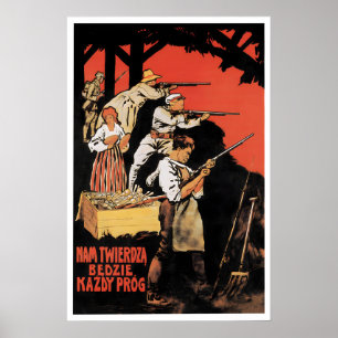 Polen Propaganda Pools-Oekraïense oorlog 1920s Elk Poster