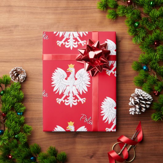 Polen Rood inpakpapier, Poolse adelaar, vlag Cadeaupapier (Feestdagen Geschenken)