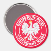 Polen Round Emblem Magneet (Voorkant / Achterkant)