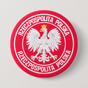 Polen Round Emblem Ronde Button 7,6 Cm