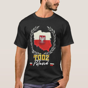 Polen Tódz Souvenir Poolse Vlag Landkaart T-shirt
