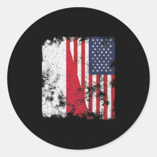 Polen Verenigde Staten vlag - half Amerikaans Ronde Sticker