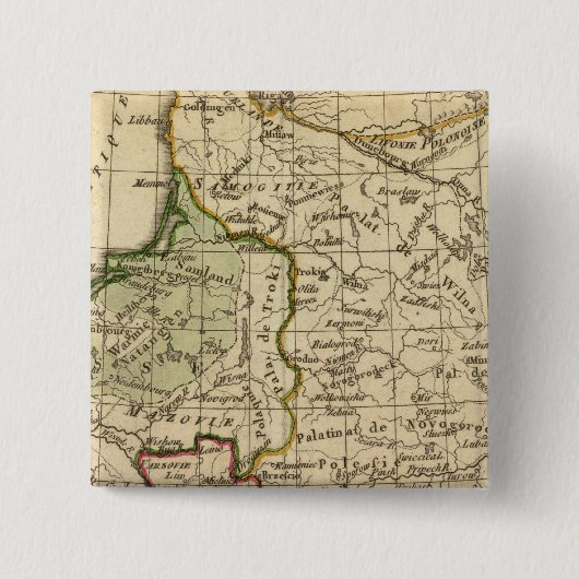 Polen Vierkante Button 5,1 Cm (Voorkant)