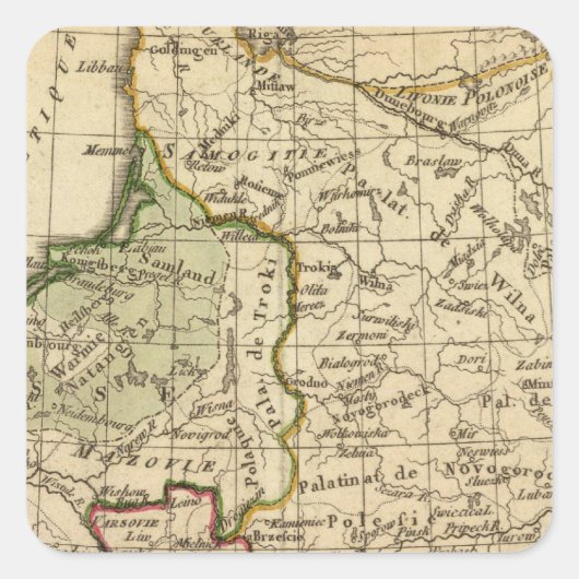 Polen Vierkante Sticker (Voorkant)