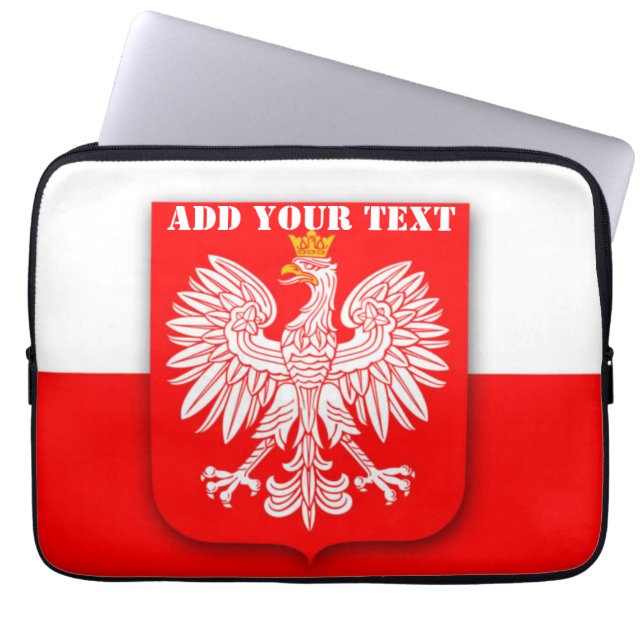 Polen Vlag WK 2022 Football Voetbal Laptop Sleeve (Voorkant)