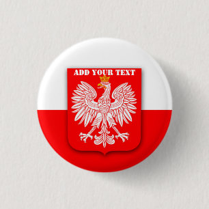 Polen Vlag WK 2022 Football Voetbal Ronde Button 3,2 Cm