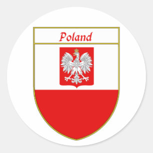 Polen Vlaggenschild Ronde Sticker