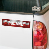 Polen Waving Flag Bumpersticker (Op Truck)