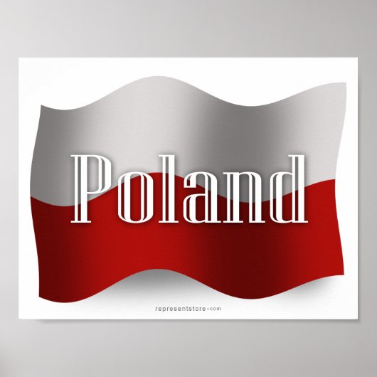 Polen Waving Flag Poster (Voorkant)