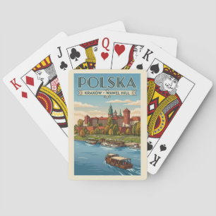Polen Wawel Koninklijk Kasteel Illustratie Reis Ku Pokerkaarten
