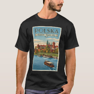 Polen Wawel Koninklijk Kasteel Illustratie Reis Ku T-shirt
