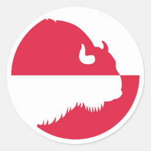 Polen Wisent Zubr Poolse Nationale Dierenvlag Ronde Sticker