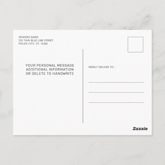 Police Academy Afstuderen Custom Photo Invitation Briefkaart (Achterkant)