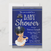 Police Bébé Douche Invitations Fille Police (Devant)