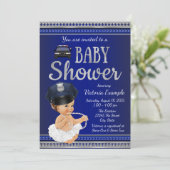 Police Bébé Douche Invitations Fille Police (Debout devant)