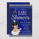 Police Bébé Douche Invitations Fille Police (Devant / Derrière)
