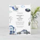 Police Birthday Invitation Police Officer Party (Debout devant)
