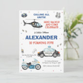 Police Birthday Invitation Police Officer Party (Debout devant)