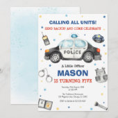 Police Birthday Invitation Police Officer Party (Devant / Derrière)