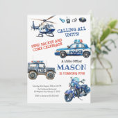 Police Birthday Invitation Police Officer Party (Debout devant)