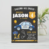 Police Black Invitation for Birthday Party Cops (Debout devant)