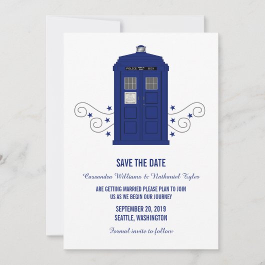 Police Box Save the Date Uitnodiging v3 (Voorkant)
