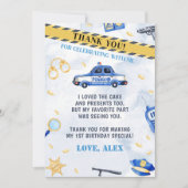 Police Boy Carte de remerciements fête d'anniversa (Devant)