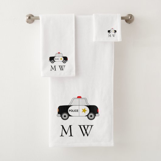 Police Car Design Monogrammed (En situation)
