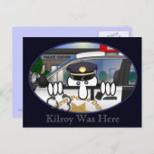 Police Carte postale Kilroy 2 (Devant / Derrière)