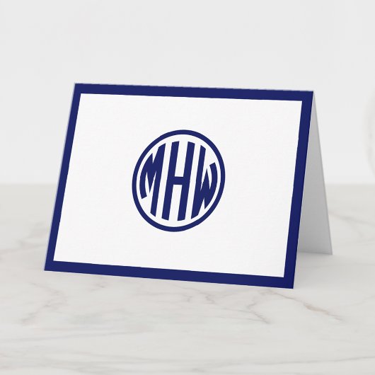 Police de monogramme cercle Navy blanc DIY BG
