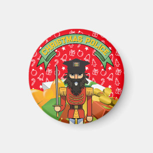 🎄 Police de Noël Magnet drôle de vacances